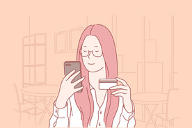 简约人物生活形象插画图片