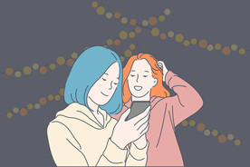 简约人物生活形象插画图片