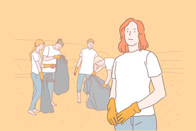 简约人物生活形象插画图片