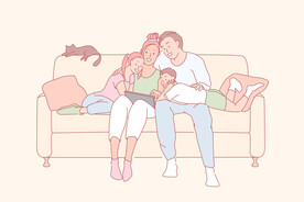 简约人物生活形象插画图片