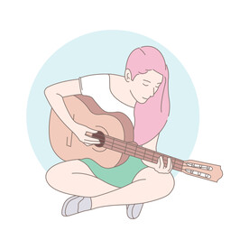 简约人物生活形象插画图片