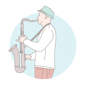 简约人物生活形象插画图片