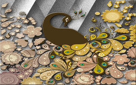 中式复古孔雀背景墙