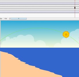 一个海边的日落日出动画