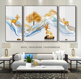 简约客厅装饰画沙发背景画晶瓷画