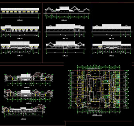 单层四合院平方剖面图