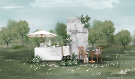 白色户外迎宾区