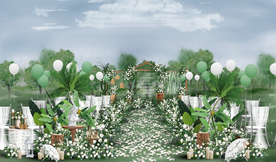 白绿色户外仪式区