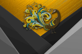 3D立体孔雀背景墙