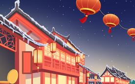 国潮插画装饰节庆背景