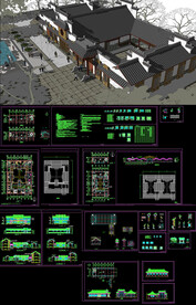 二层四合院设计CAD图纸