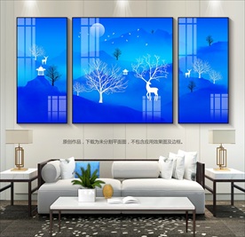 景泰蓝客厅装饰画简约无框画挂画