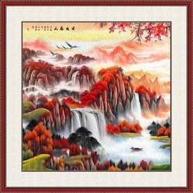 鸿运当头泰山日出画