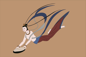 敦煌莫高窟423窟隋乐伎飞天