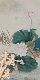 高端肌理荷花装饰画