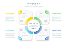 商务PPT四个分项信息图表结构