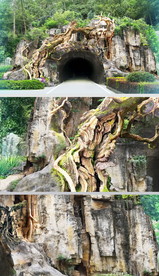 山洞隧道仿石仿树假山入口方案