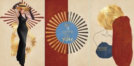 现代北欧风抽象美女几何装饰画