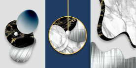 晶瓷抽象立体抽象几何装饰无框画