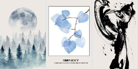 现代抽象森林树叶装饰无框画