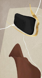 侘寂风抽象水墨油画玄关装饰画