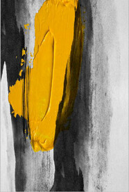 侘寂风抽象黄色油漆油画玄关装饰