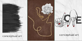 抽象线条美女LOVE装饰无框画