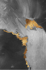 侘寂风抽象金色水墨油画玄关装饰