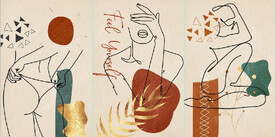 现代抽象人体线条装饰无框画