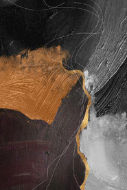 侘寂抽象金色水墨油画玄关装饰画