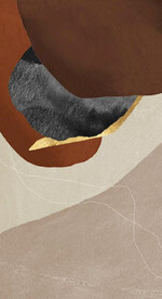 侘寂风抽象水墨油画玄关装饰画