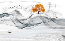 新中式大理石电视背景墙