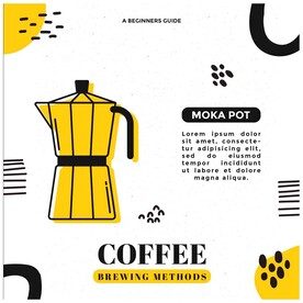 手绘卡通咖啡壶海报