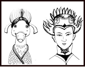 插画《人与鸭》