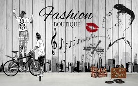 复古青春潮流背景墙