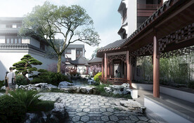 中式园林效果图