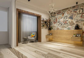 北欧风卧室背景墙3D效果图空景