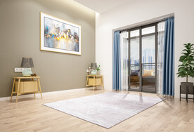 北欧风卧室背景墙3D效果图空景