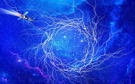 闪电星空