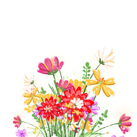 卡通插画花朵鲜花元素