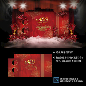 红色婚礼迎宾区