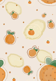 橘子手绘无缝图