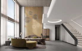 仿古砖瓷砖空间效果图