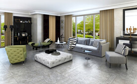 仿古砖瓷砖空间效果图