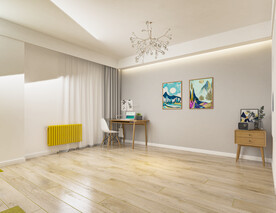 现代北欧卧室背景墙3D场景空景