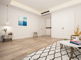 现代北欧卧室背景墙3D场景空景