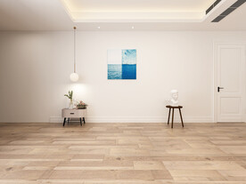 现代北欧卧室背景墙3D场景空景