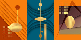 现代轻奢几何三联画