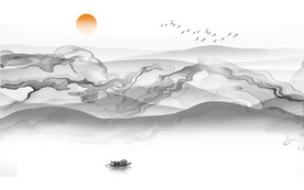 水墨山水背景墙