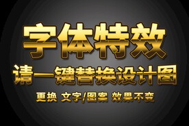 烫金霸气黄金字体特效